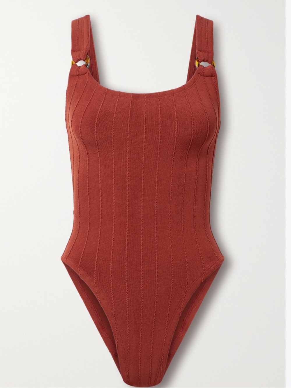 Hunza G + Net Sustain Nile ribbed one piece swimsuit in claret